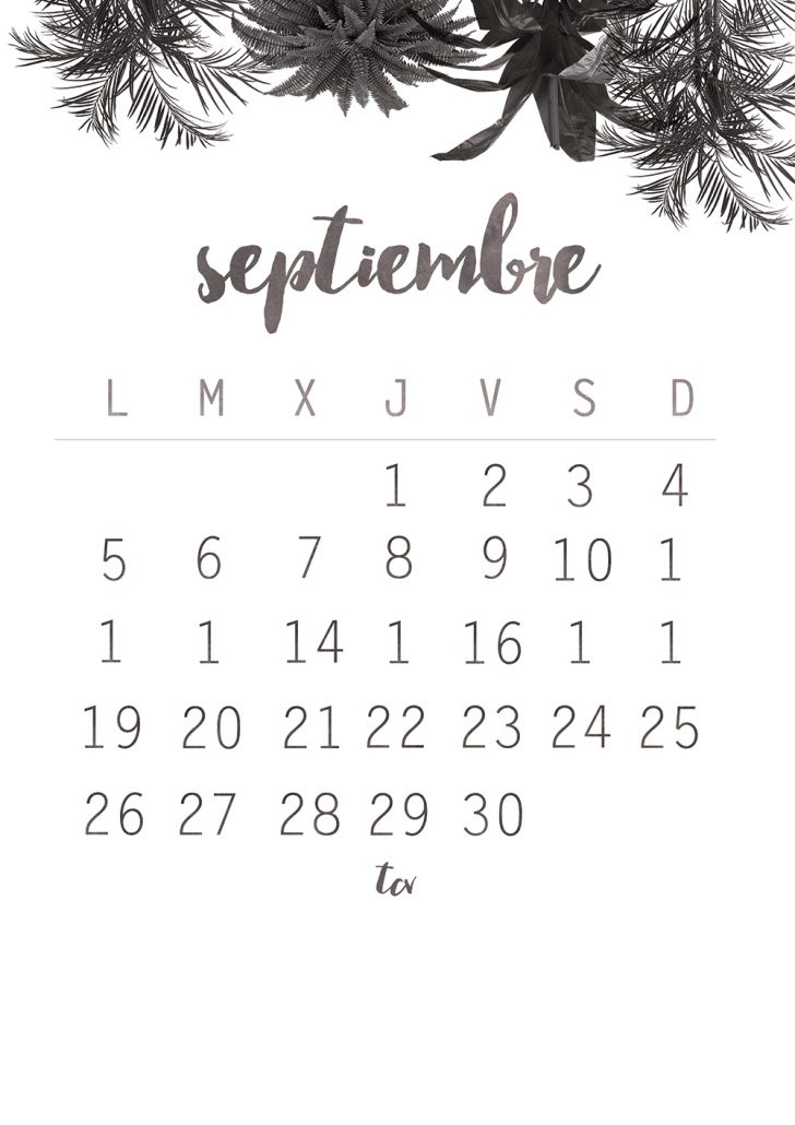 Calendario descargable septiembre